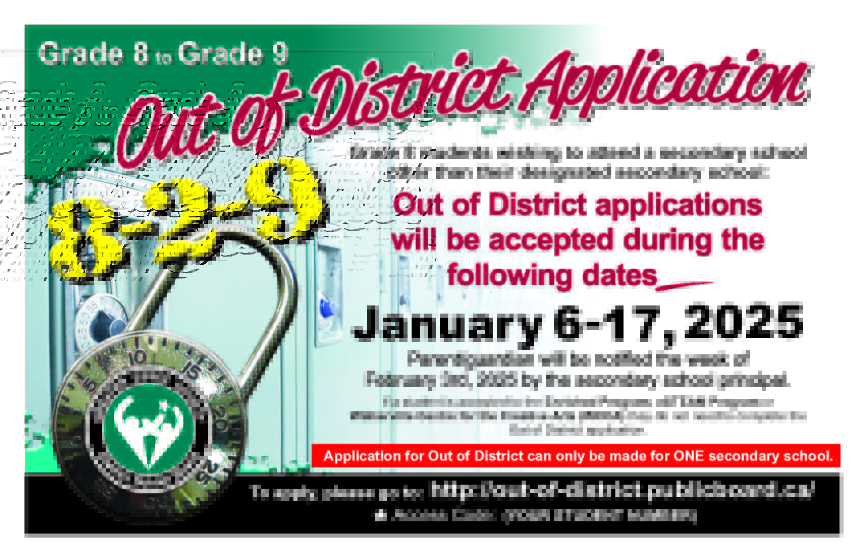 Out of district application 