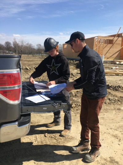 BK Cornerstone Construction Co. student and employer at worksite