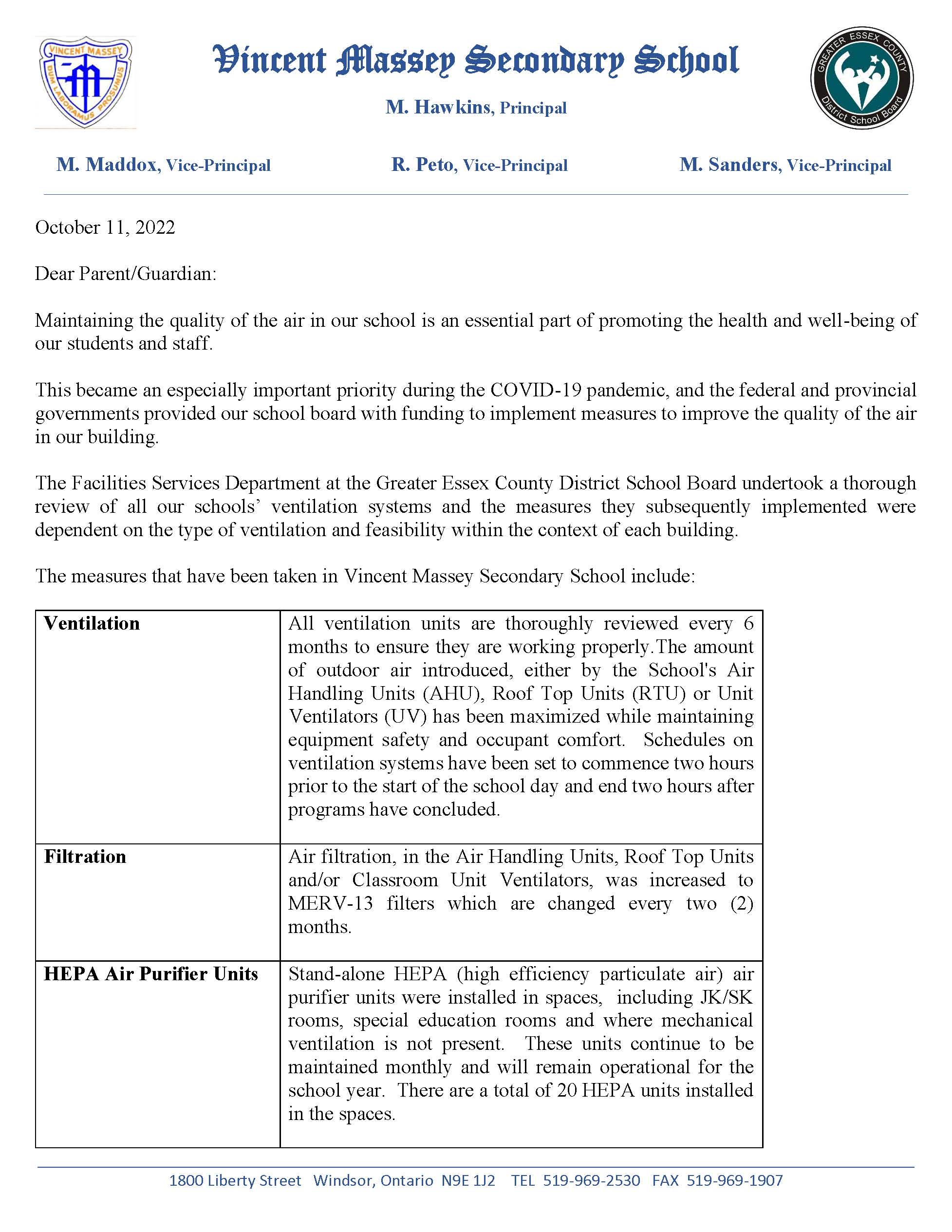 Ventilation report page 1