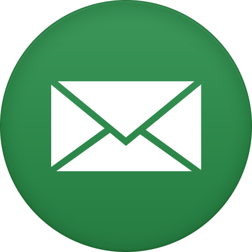 Green circle with a white envelope in the middle