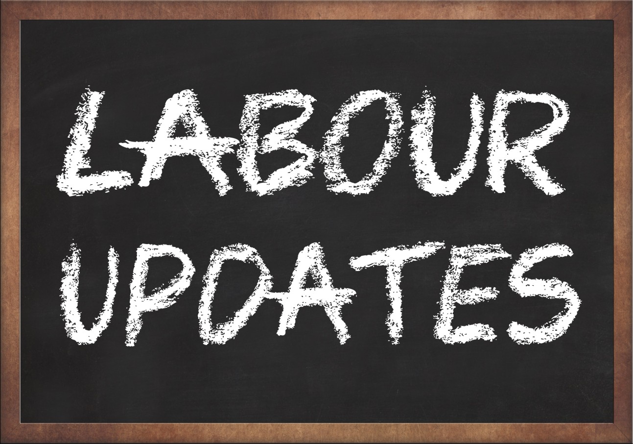 Labour Updates written on a chalkboard