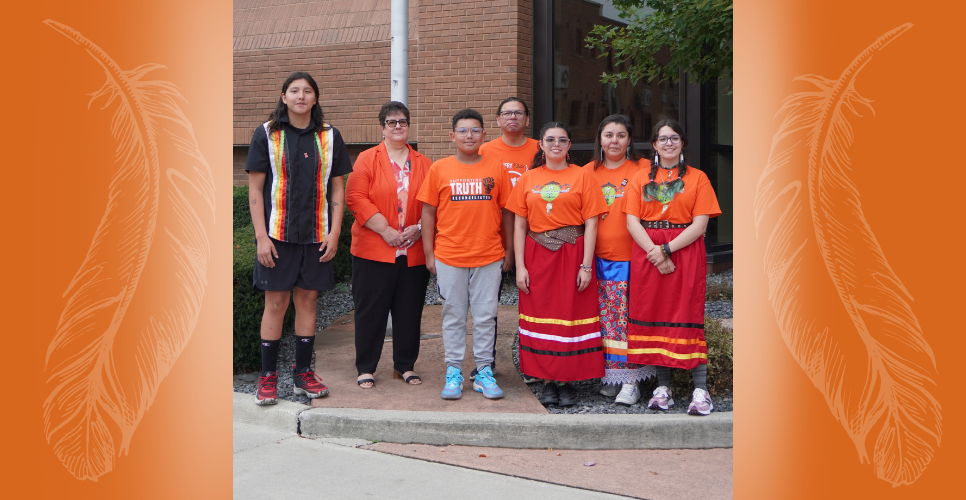 GECDSB Students and Director Houston at the 2025 Every Child Matters Flag Raising