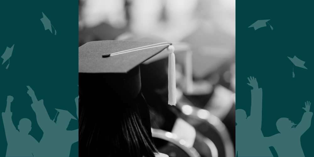 Graduate with a graduation cap