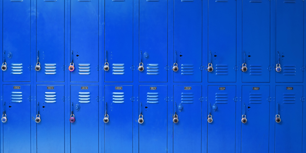 Blue lockers