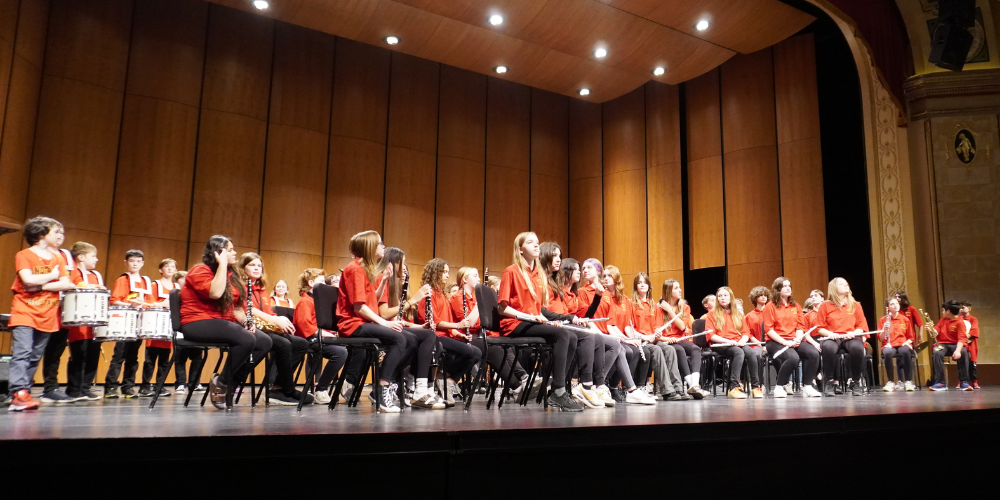 Anderdon Marching Band on Stage at MusicFest2023