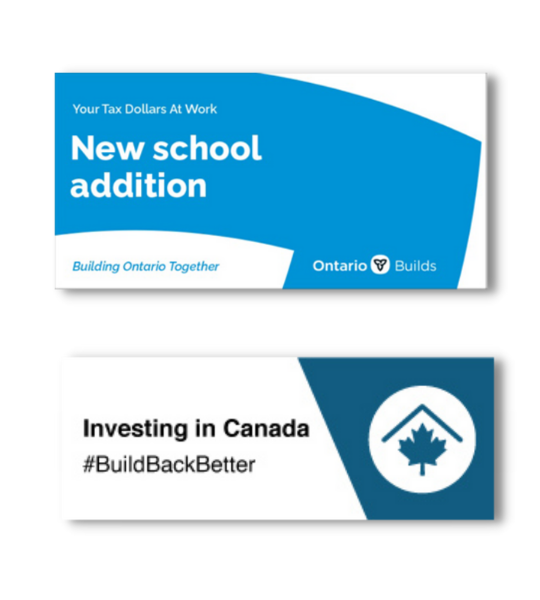 Ontario Builds and Investing in Canada logos