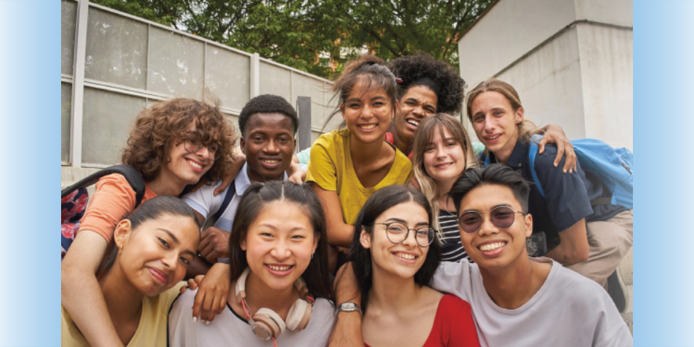 A group of happy students