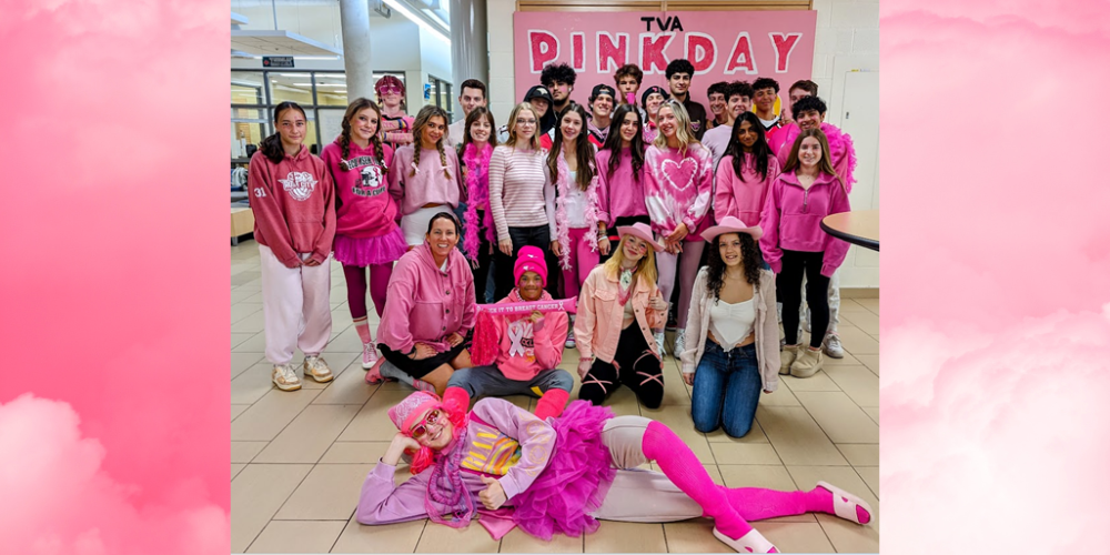 TVA students wearing pink