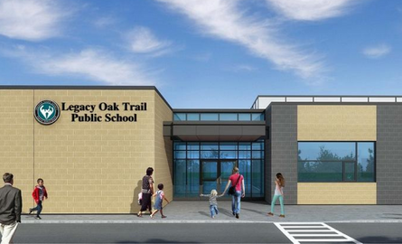 Exterior design of Legacy Oak Trail Public School