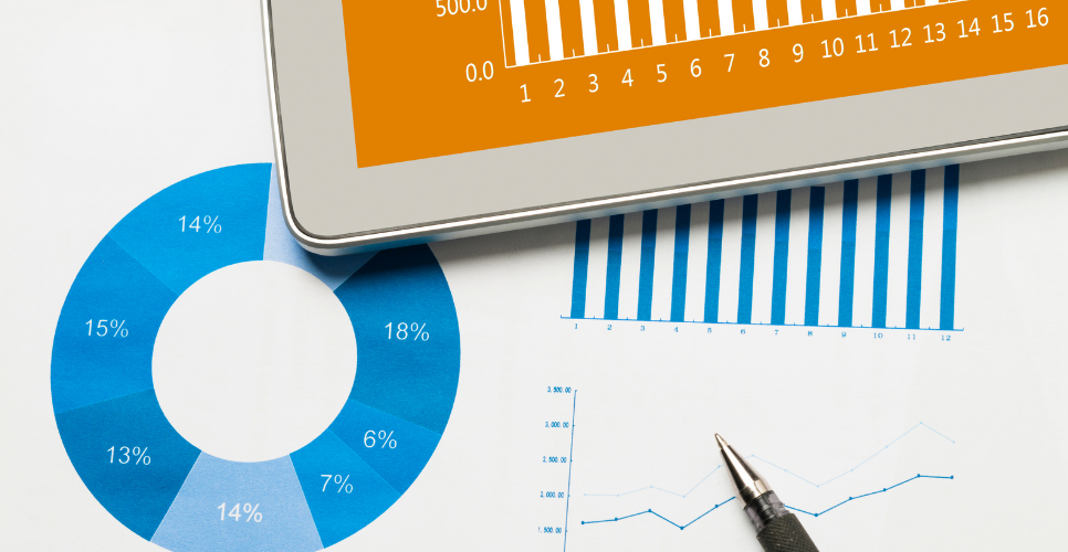 Graph and tablet with numbers