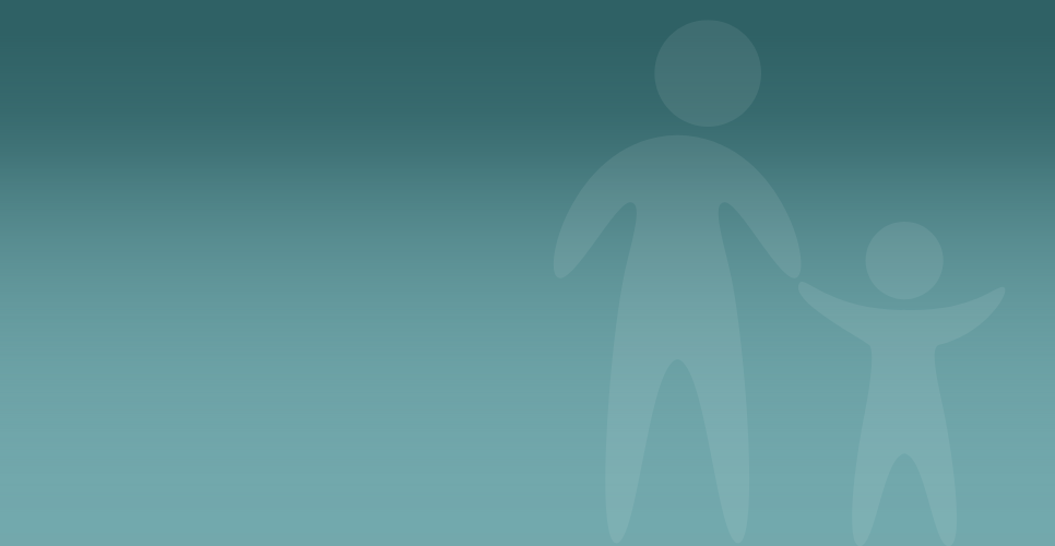 Teal background with two human figures