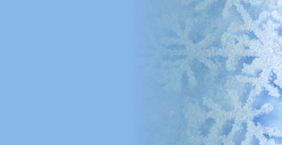 Snow with a blue background