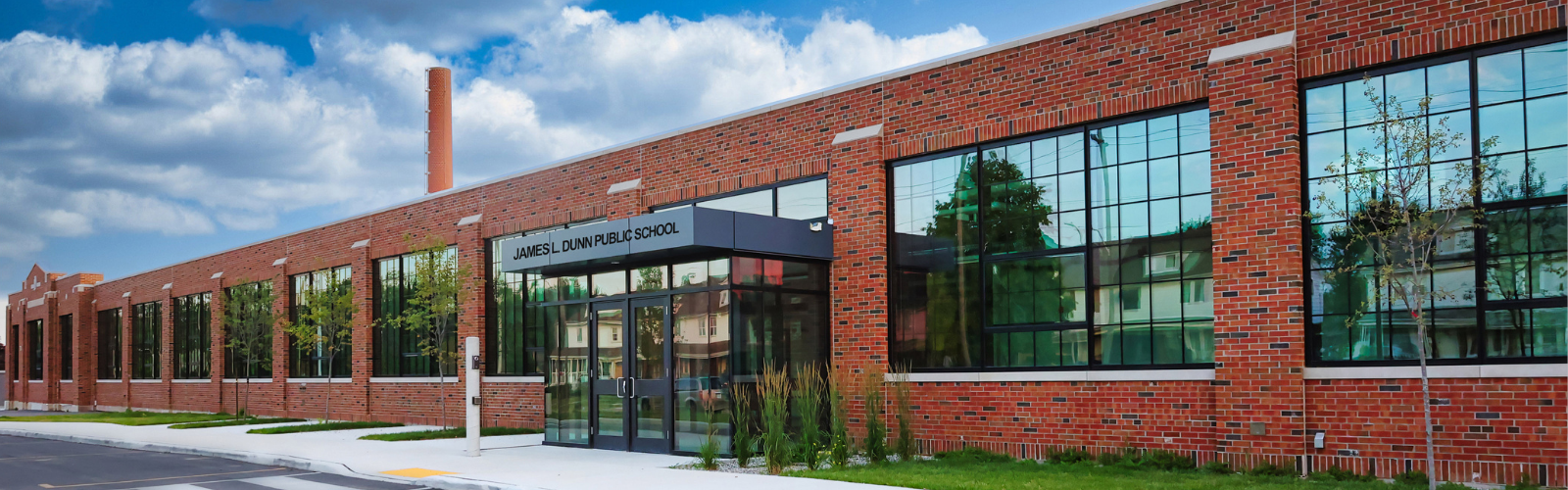 exterior shot of James L. Dunn public school