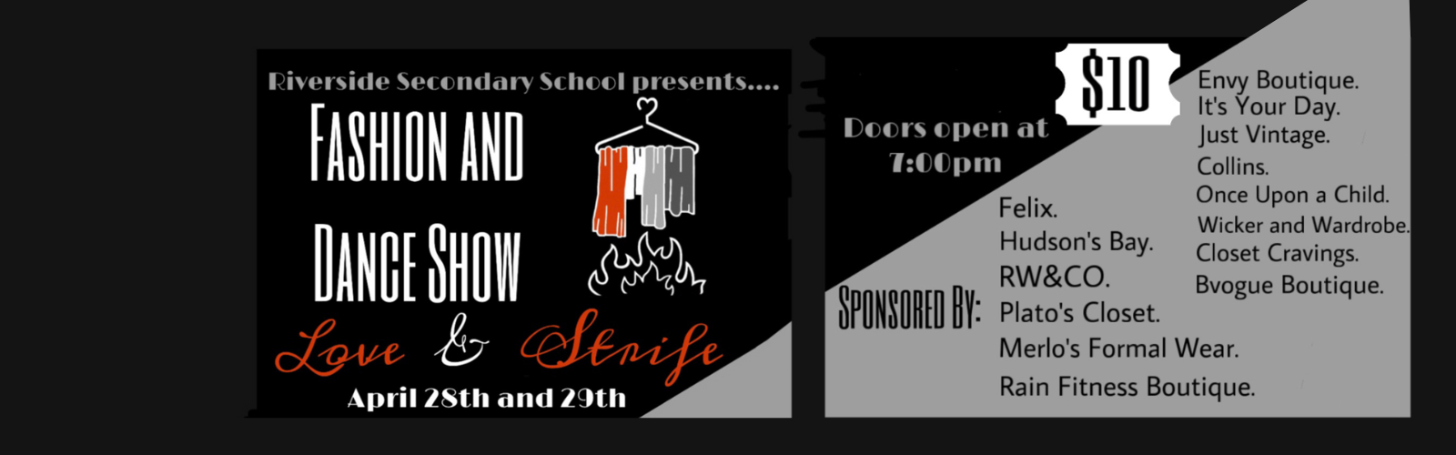 RSS Fashion and Dance Show April 28th and 28th $10 Doors Open at 7pm
