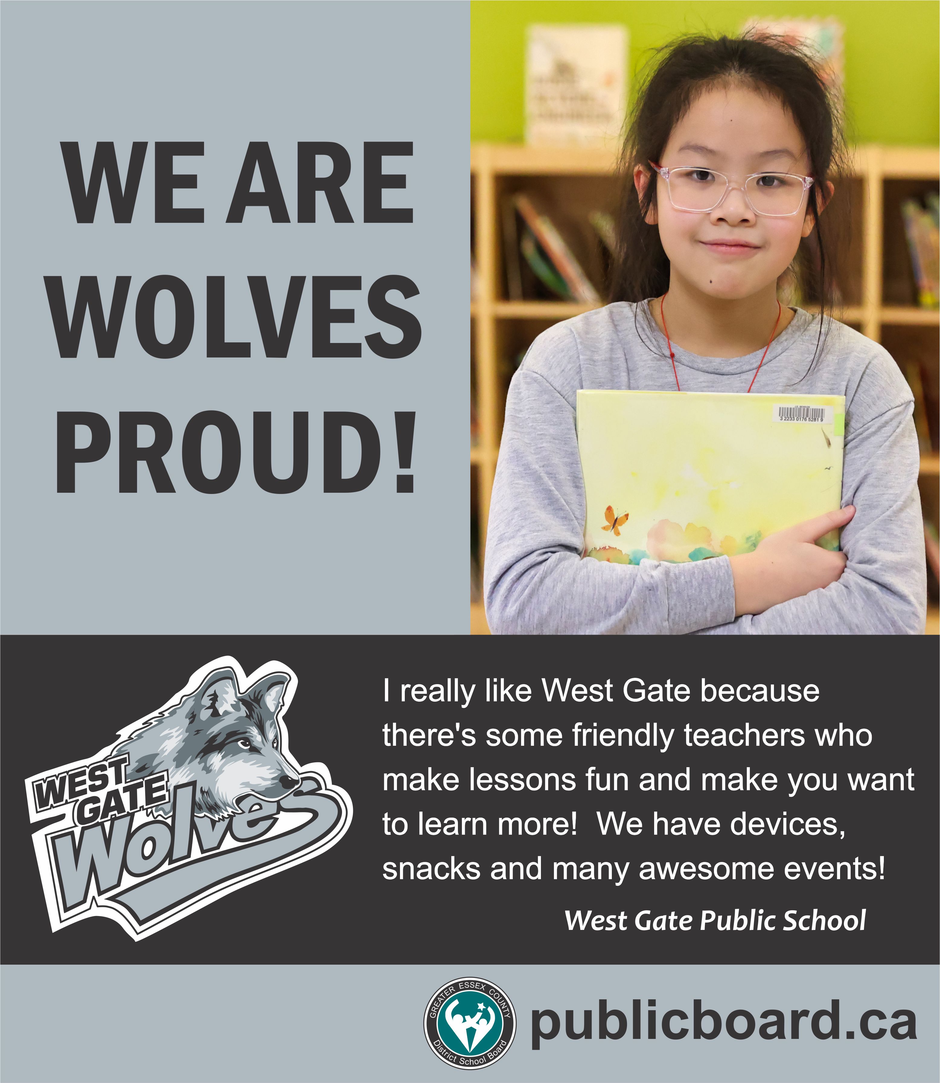 Young girl smiling and telling some of her favourite things about West Gate School